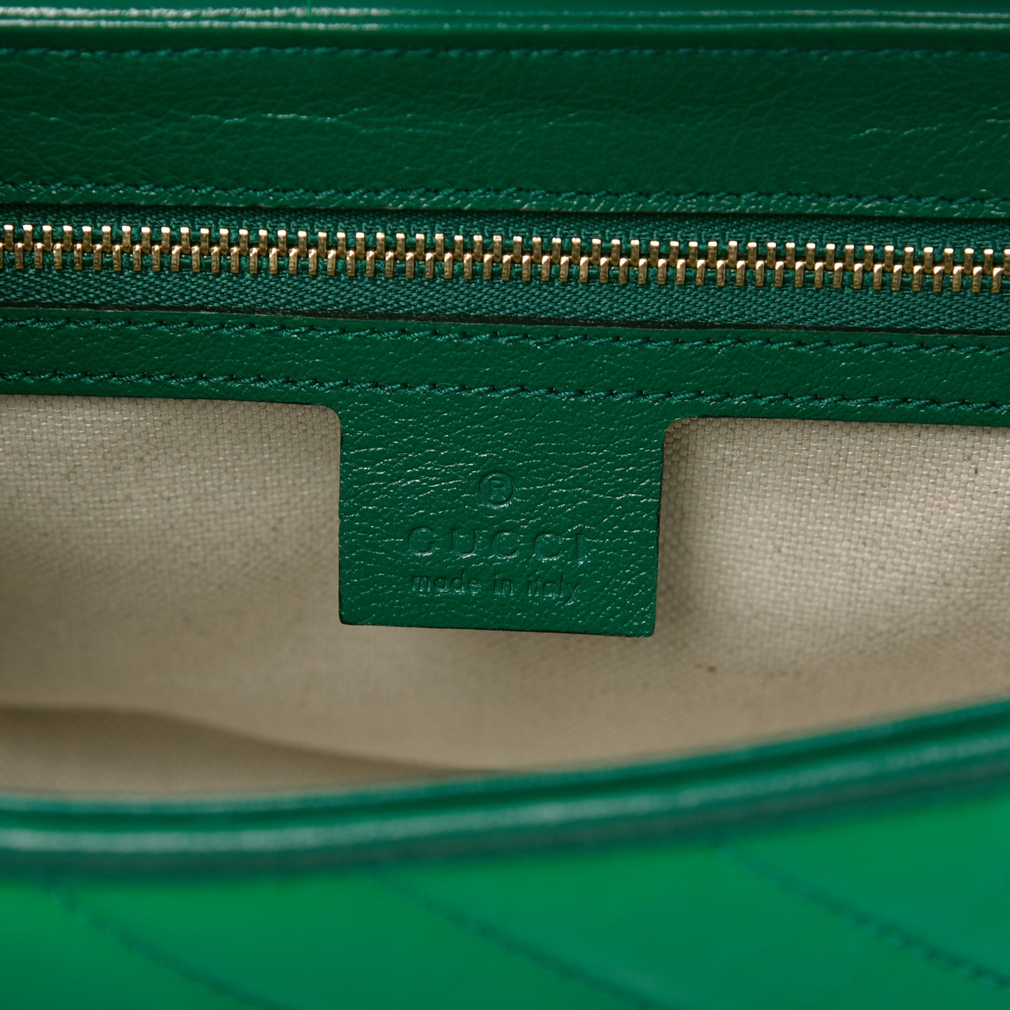 Azalea Calfskin Enamel Matelasse Diagonal Small Torchon GG Marmont Shoulder Bag New Shamarock Emerald