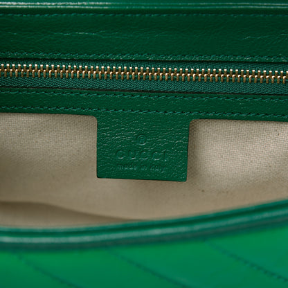 Gucci Azalea Calfskin Enamel Matelasse Diagonal Small Torchon GG Marmont Shoulder Bag New Shamarock Emerald 8 of 10
