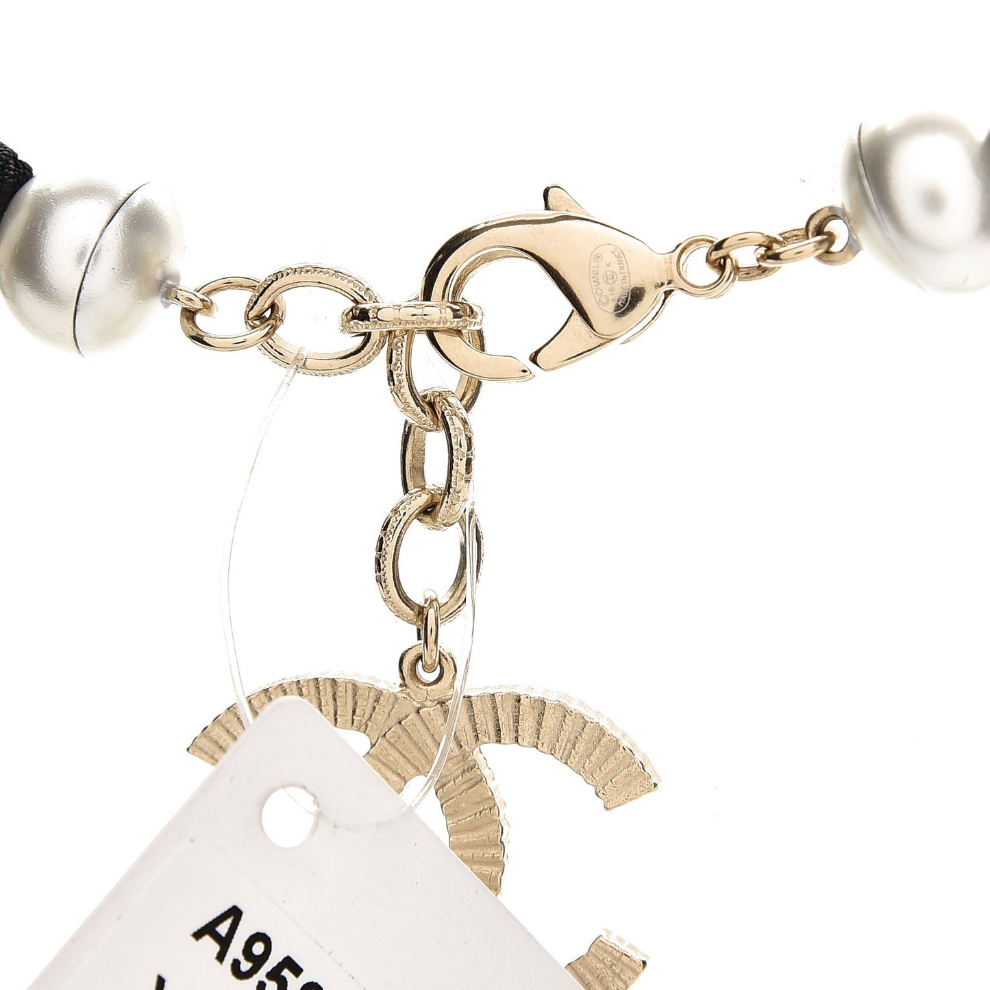 Graduated Pearl CC Long Necklace Gold