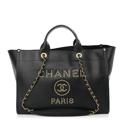 Chanel Caviar Medium Studded Deauville Tote Black 1 of 12