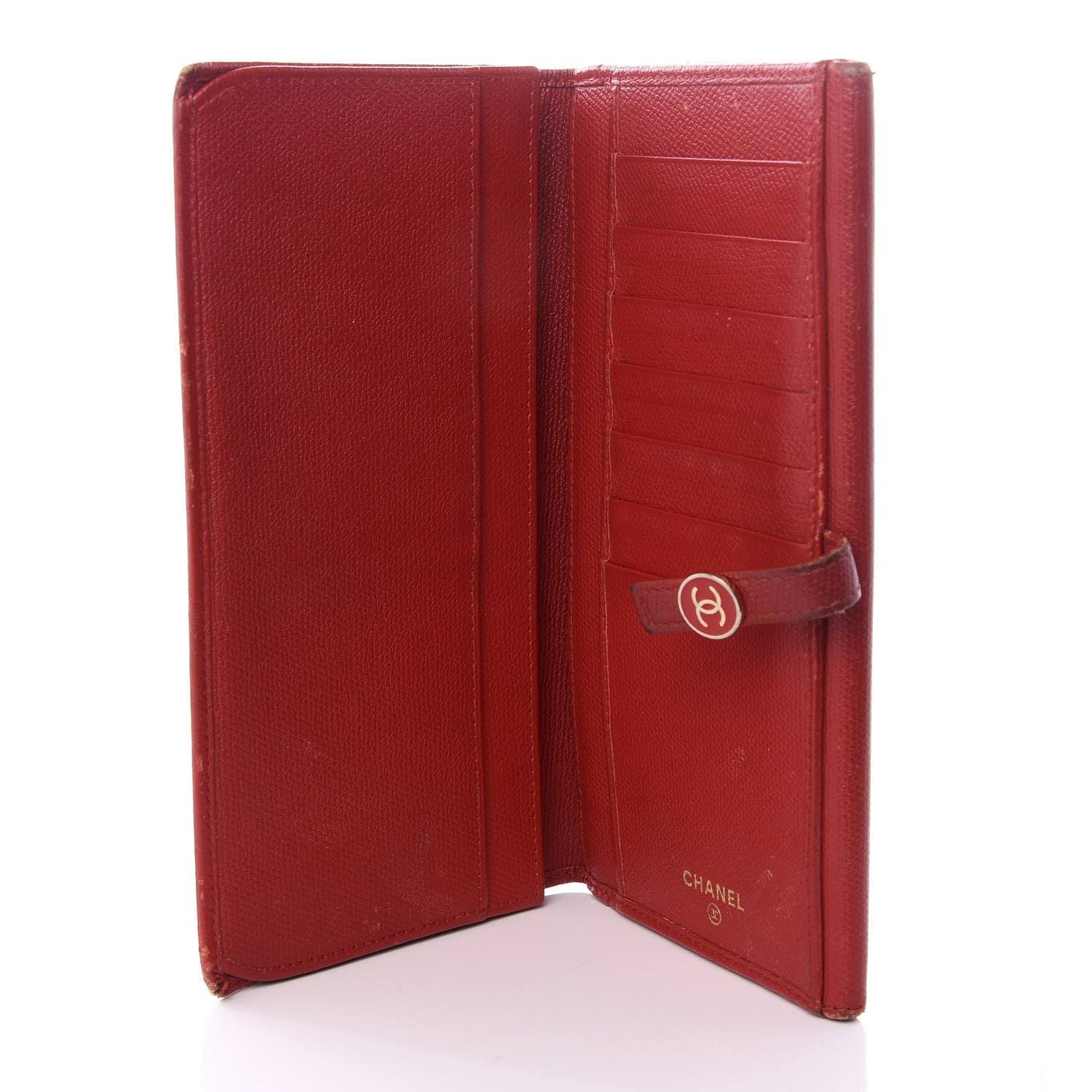 Chanel Grained Calfskin CC Long Wallet Red 4 of 15