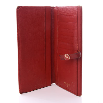 Chanel Grained Calfskin CC Long Wallet Red 4 of 15