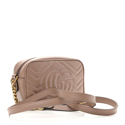 Gucci Calfskin Matelasse Mini GG Marmont Chain Shoulder Bag Porcelain Rose 3 of 13