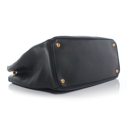 Prada Vitello Daino Double Zip Tote Black 4 of 9