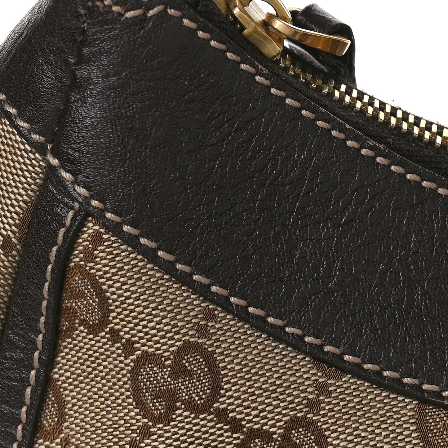 Monogram Medium D Gold Ring Hobo Dark Brown