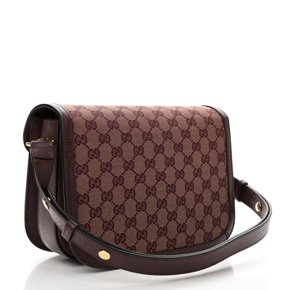 Gucci Monogram Textured Dollar Calfskin Horsebit 1955 Shoulder Bag Sahara Rubino Chardonnay 2 of 9