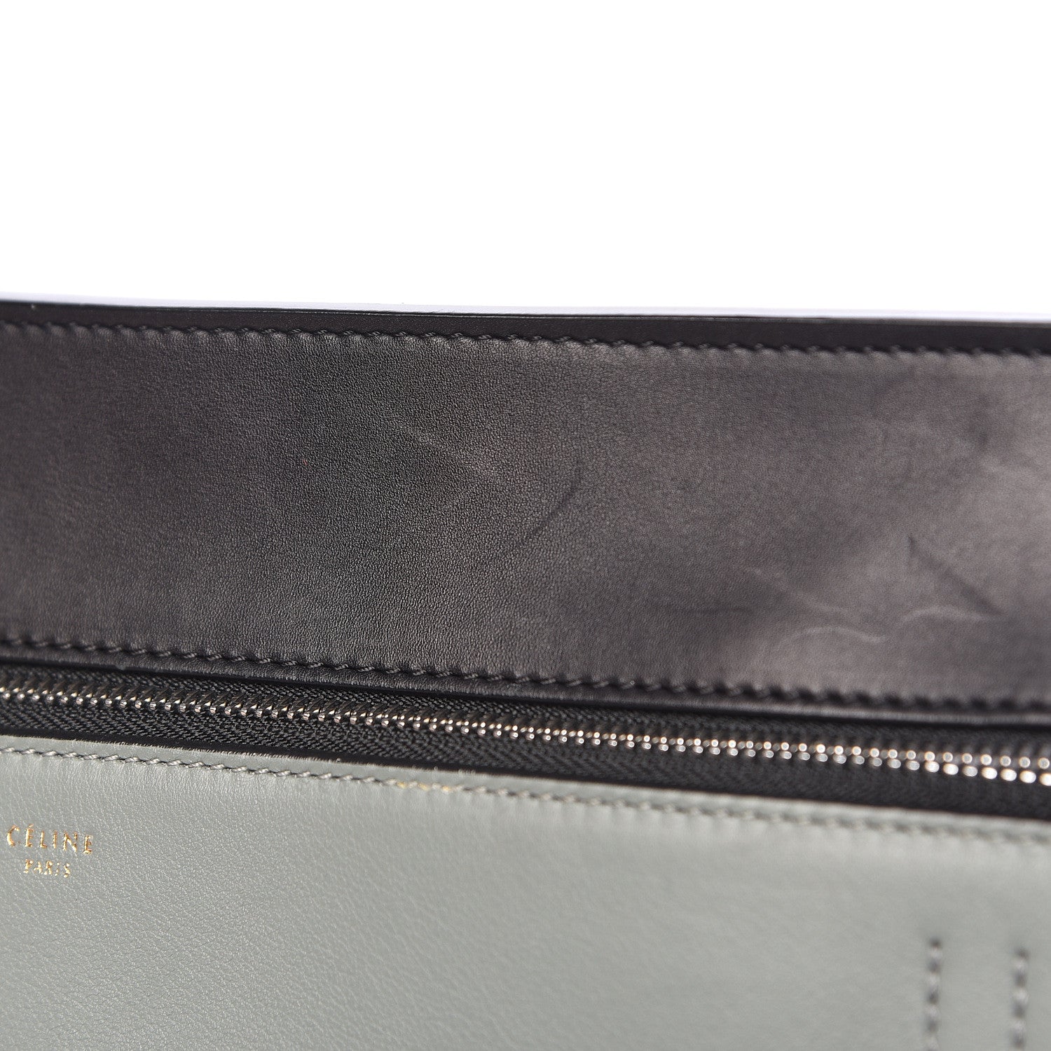 Celine Smooth Calfskin Large Bi-Color Edge Shoulder Bag Almond 15 of 17