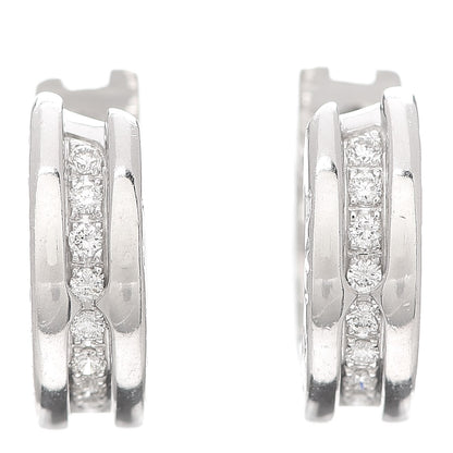 Bulgari 18K White Gold Diamond Small B.Zero1 Hoop Earrings 1 of 5
