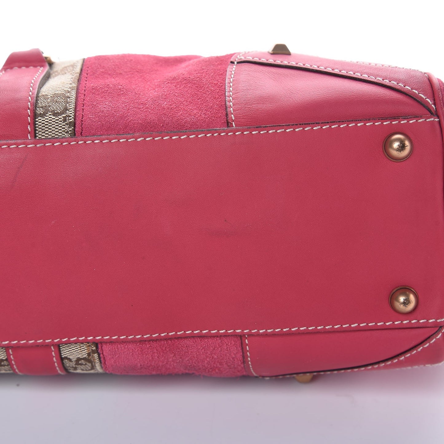 Suede Monogram Large Bardot Pink