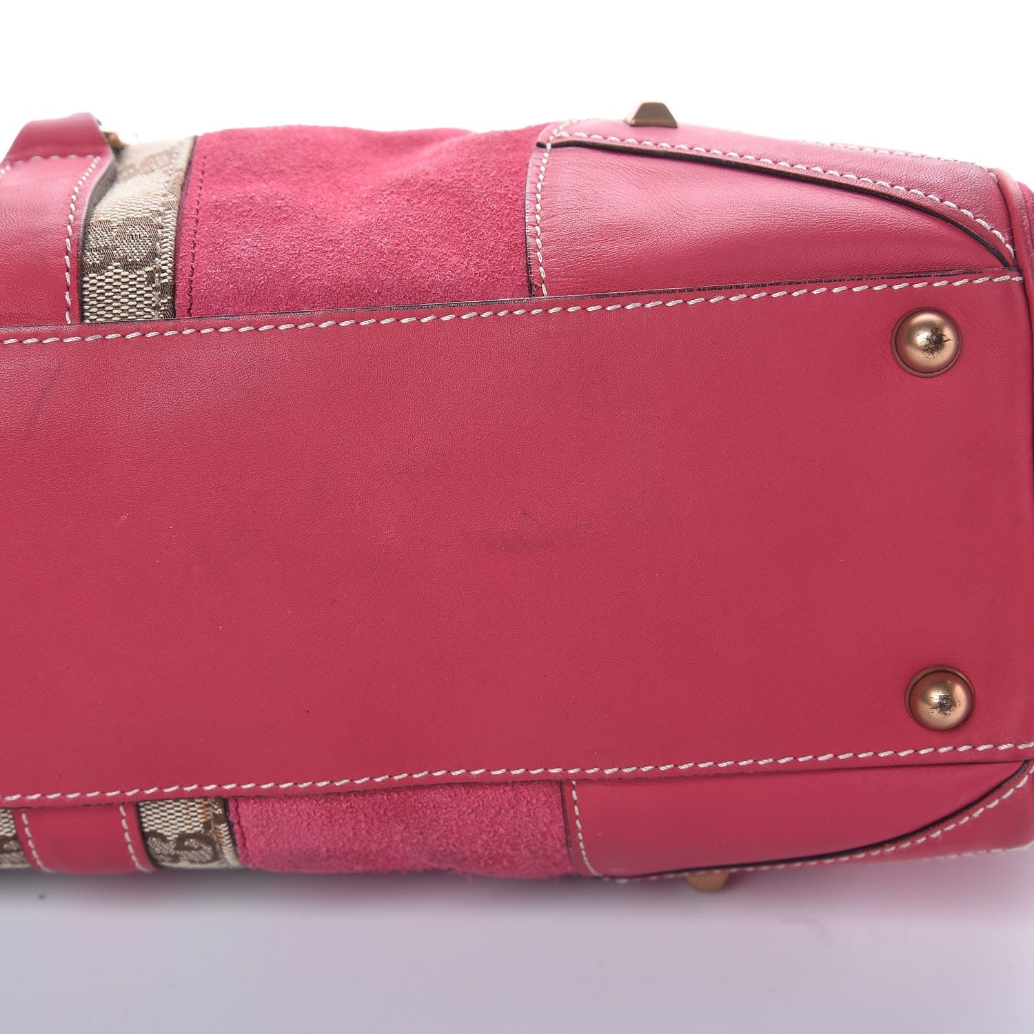 Gucci Suede Monogram Large Bardot Pink 22 of 25