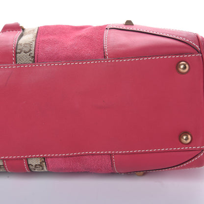 Gucci Suede Monogram Large Bardot Pink 22 of 25