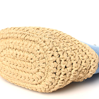Stella McCartney Shaggy Deer Raffia Mini Shoulder Bag Light Blue 10 of 10