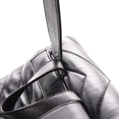 Saint Laurent Calfskin Y Quilted Monogram Small Loulou Backpack Black 10 of 12