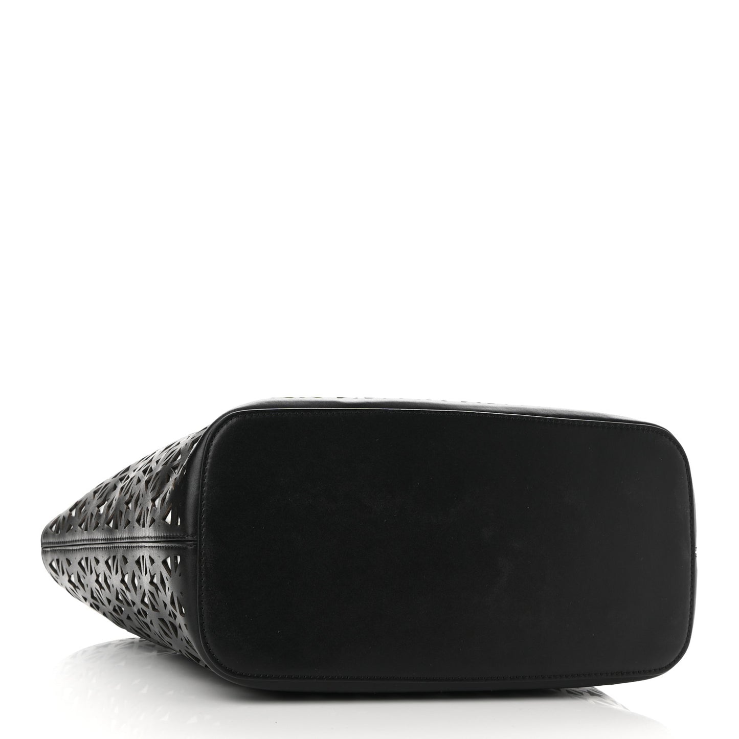 Calfskin Lazer Cut Medium Antigona Tote Black White