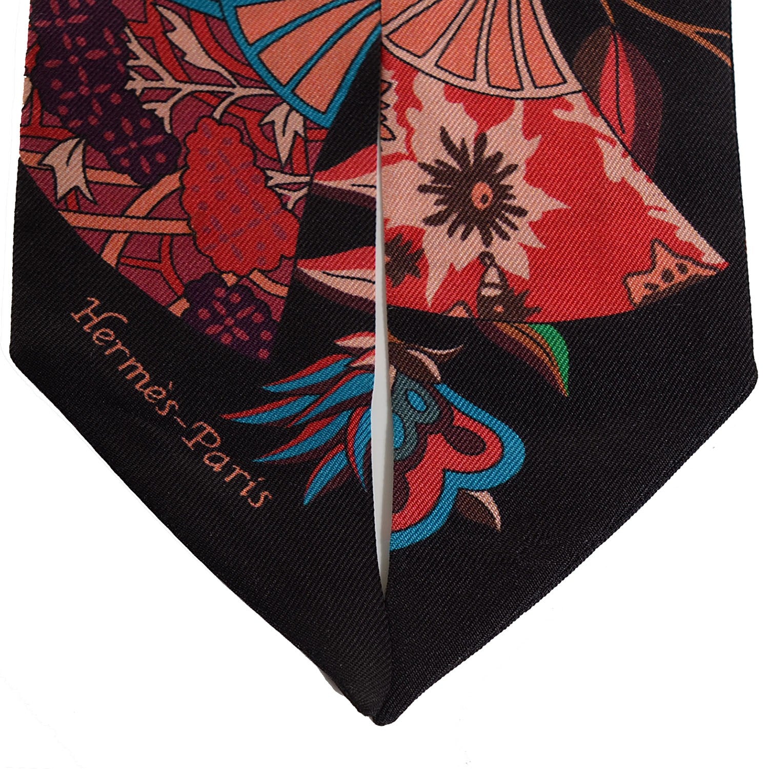 Hermes Silk Fleurs et Papillons de Tissus Twilly Black 4 of 5