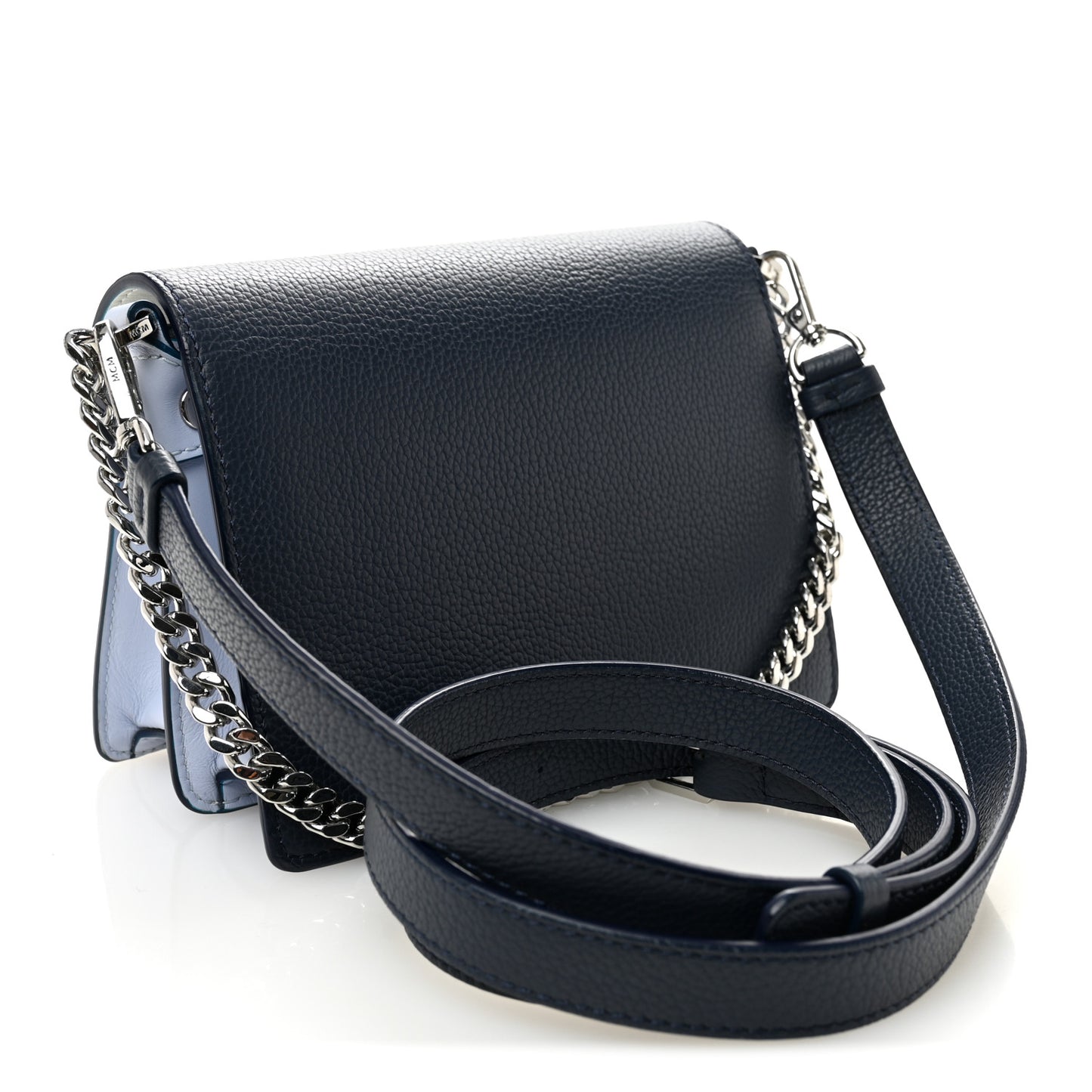 Calfskin Visetos Mini Patricia Crossbody Bag Indigo White