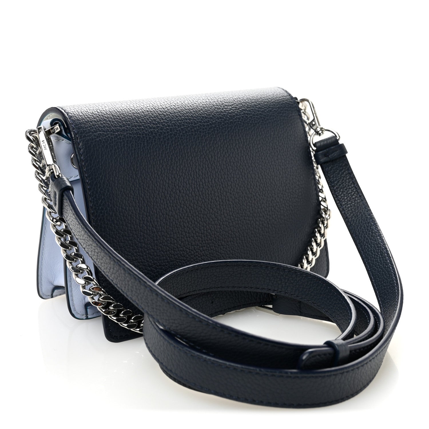MCM Calfskin Visetos Mini Patricia Crossbody Bag Indigo White 3 of 10