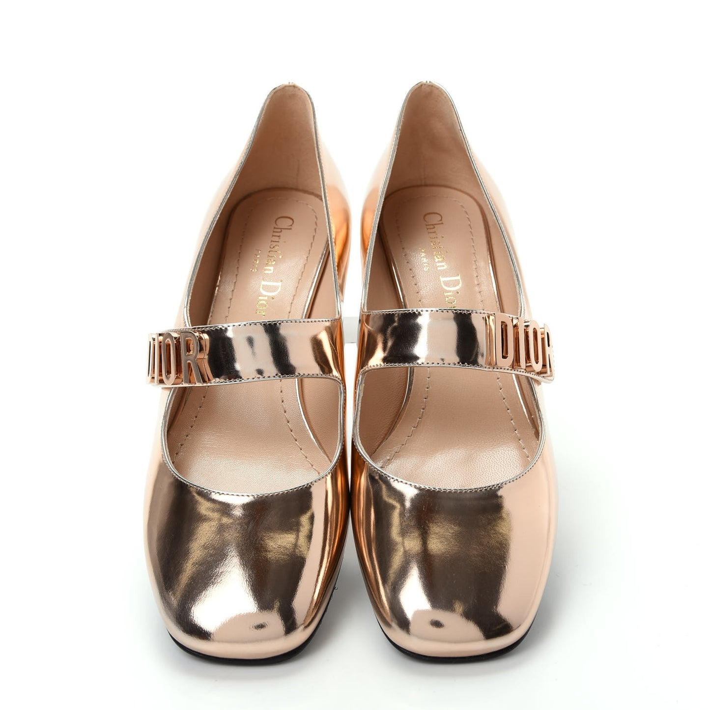 Mirror Finish Calfskin Baby-D Ballet Pumps 37.5 Stardust Gold