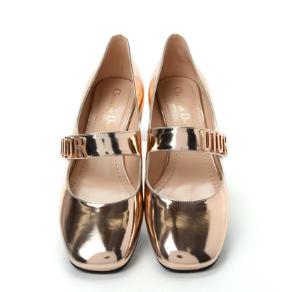 Christian Dior Mirror Finish Calfskin Baby-D Ballet Pumps 37.5 Stardust Gold 5 of 10