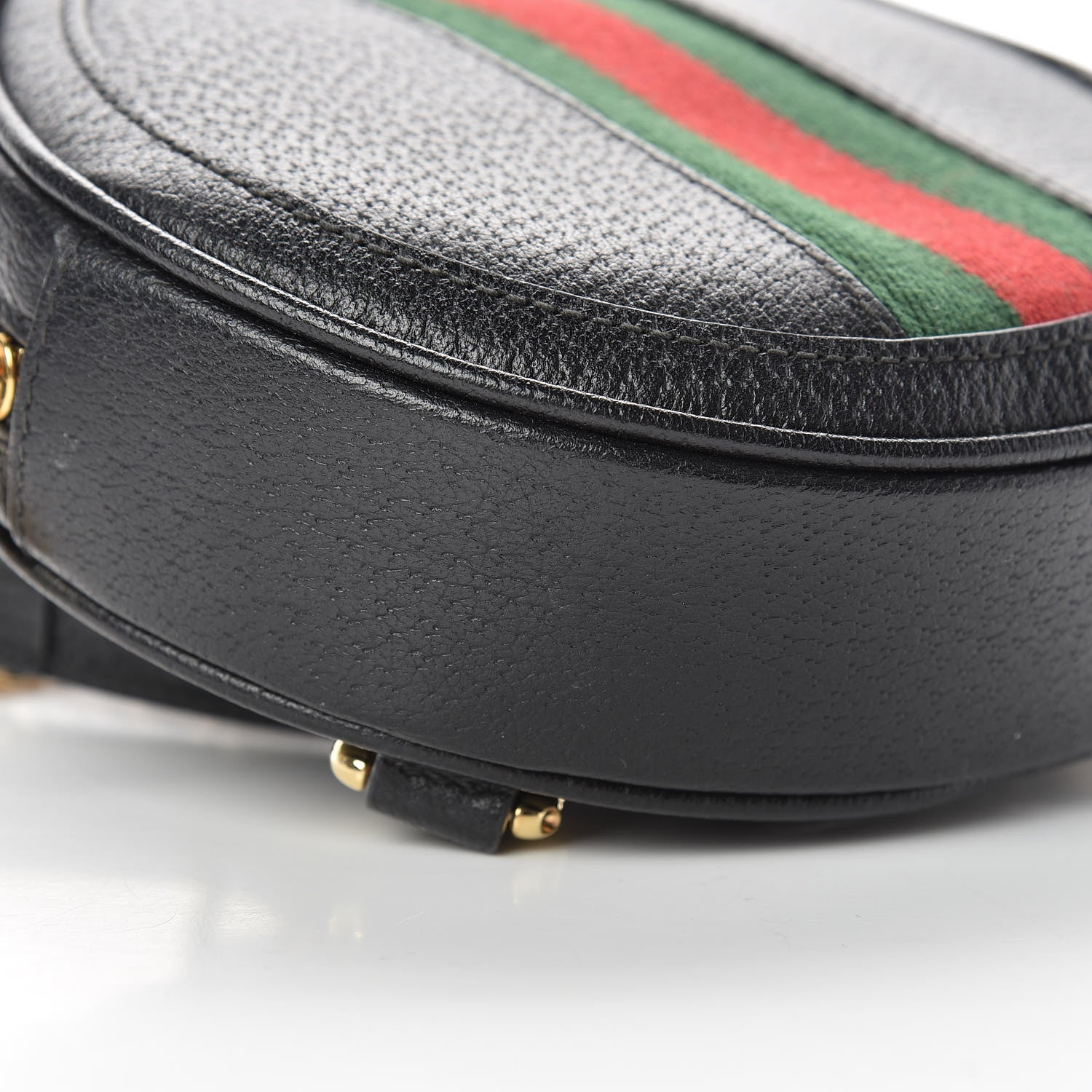 Gucci Grained Calfskin Web Mini Ophidia Round Backpack Black 9 of 13