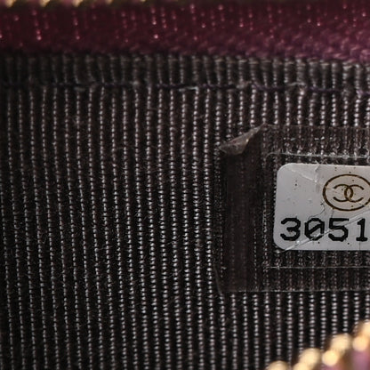 Chanel Metallic Aged Calfskin Quilted Classic Flat Wallet Pouch Purple 7 of 8