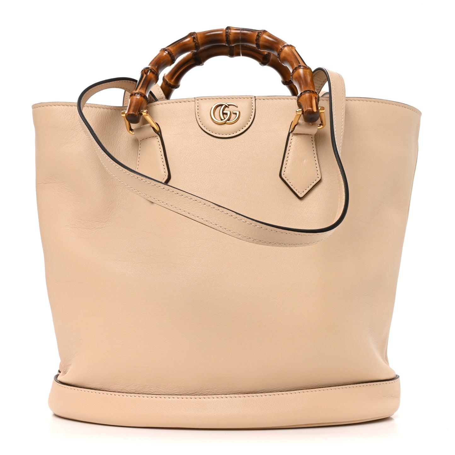 Calfskin Medium Diana Round Tote Bag Oatmeal