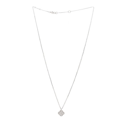 Van Cleef & Arpels 18K White Gold Diamond Sweet Alhambra Pendant Necklace 3 of 6