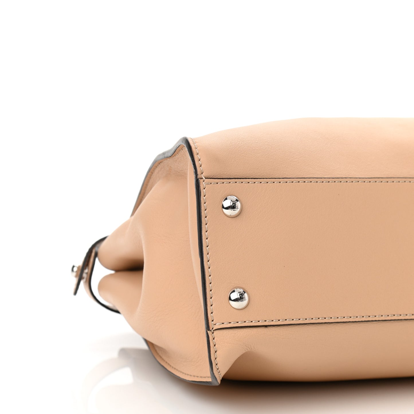 Vitello Seta Nappa Ribbon Medium Peekaboo Iconic Satchel Cuoio Tempesta