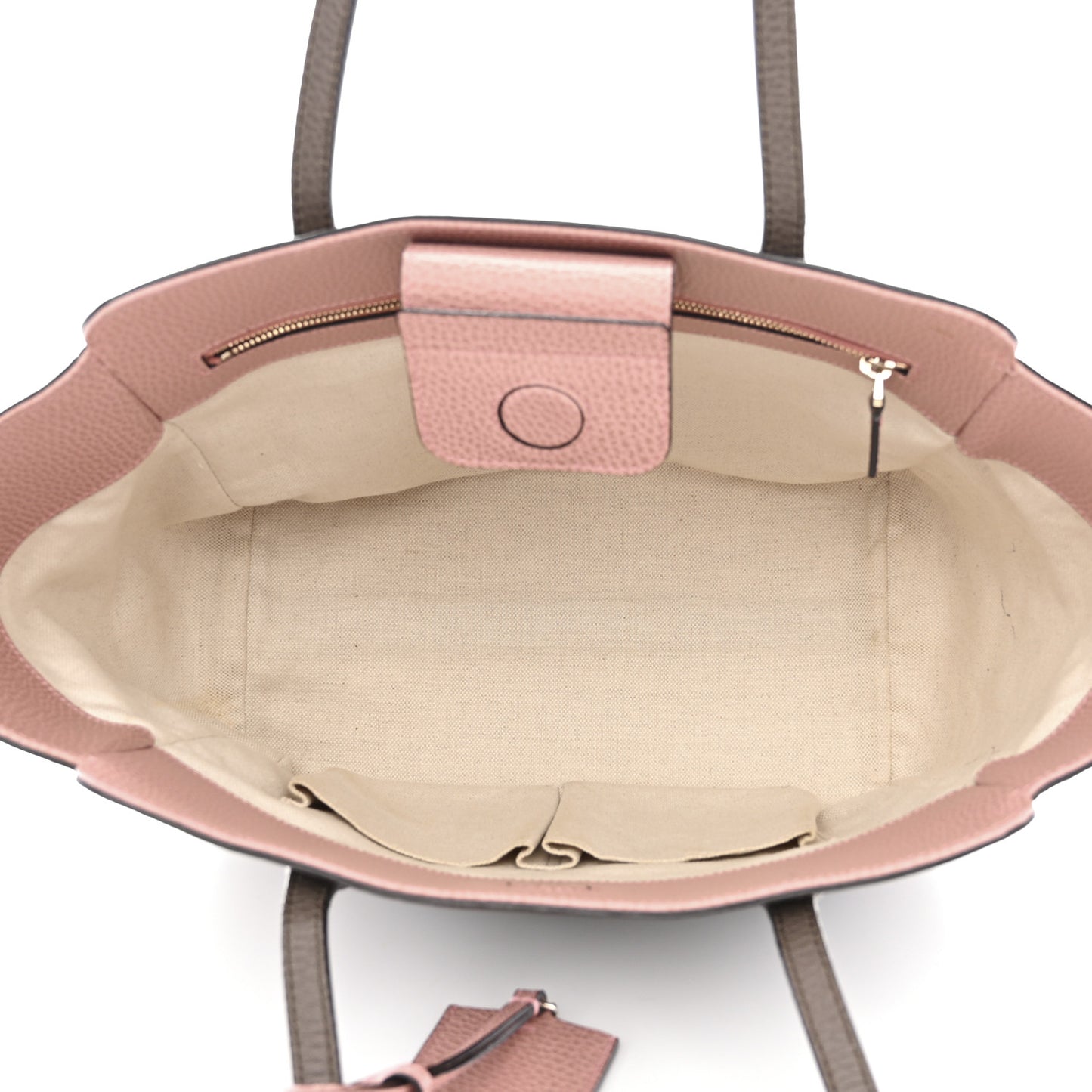 Dollar Calfskin Small Swing Tote Grey Field Soft Pink