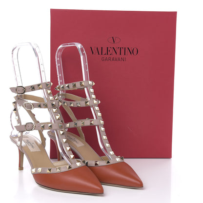 Valentino Garavani Nappa Rockstud Ankle Strap 65mm Pumps 36.5 Deep Coral Poudre 8 of 8