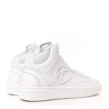 Chanel Calfskin CC High Top Sneaker 40 White 4 of 6