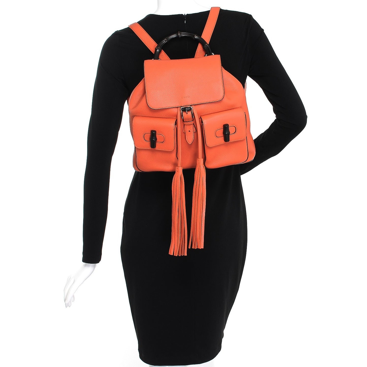 Cellarius Calfskin Medium Bamboo Backpack New Dark Orange