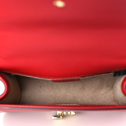 Gucci Calfskin Mini Sylvie Chain Shoulder Bag Hibiscus Red 5 of 9