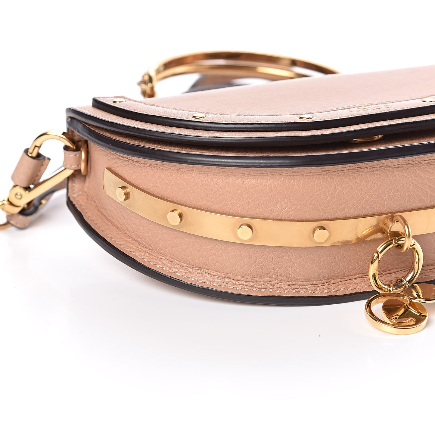 Calfskin Small Nile Bracelet Minaudiere Bag Biscotti Beige