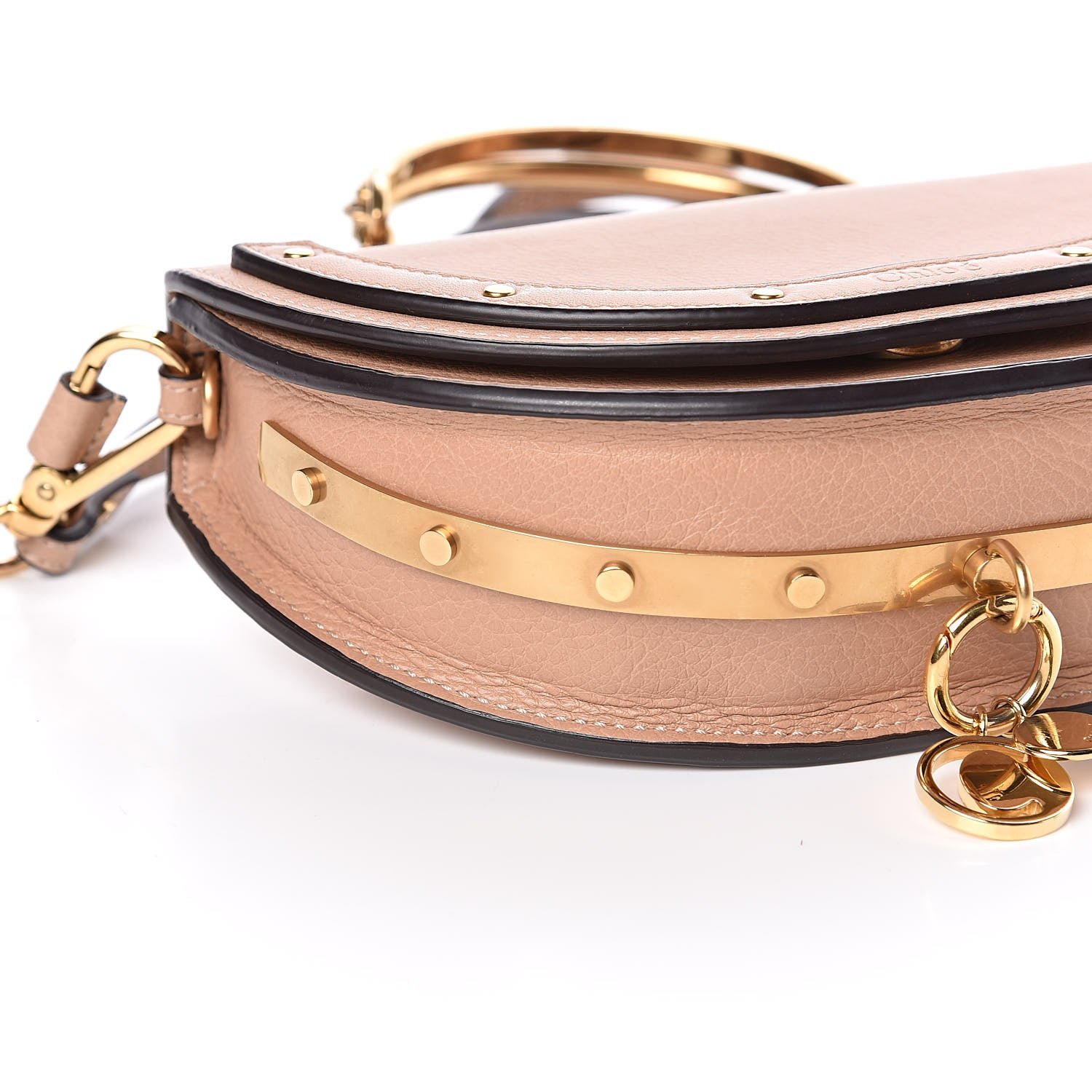 Chloe Calfskin Small Nile Bracelet Minaudiere Bag Biscotti Beige 7 of 9