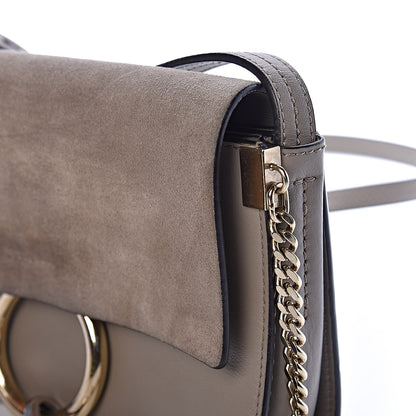 Chloe Suede Calfskin Small Faye Shoulder Bag Motty Grey 14 of 17
