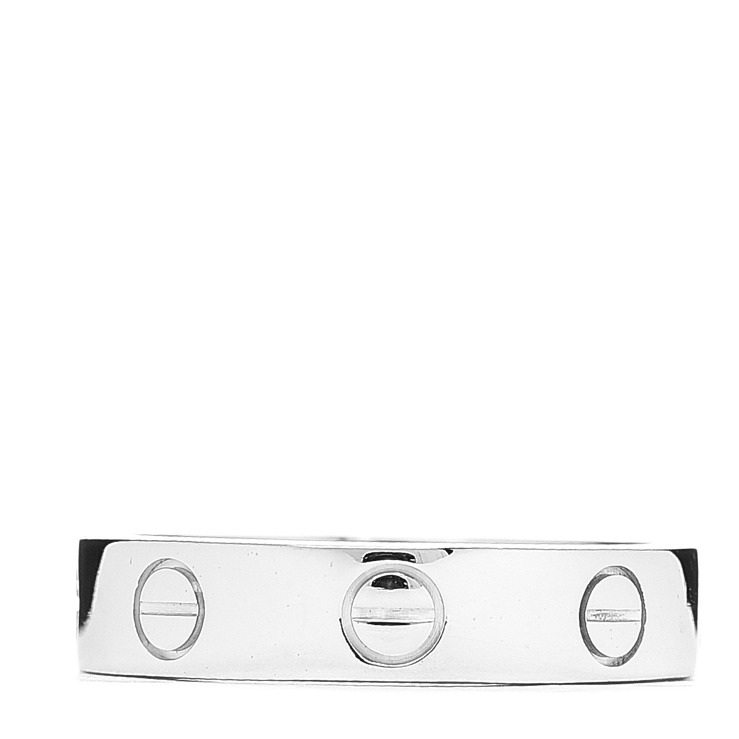 Cartier 18K White Gold Diamond 4mm LOVE Wedding Band Ring 48 4.5 2 of 3