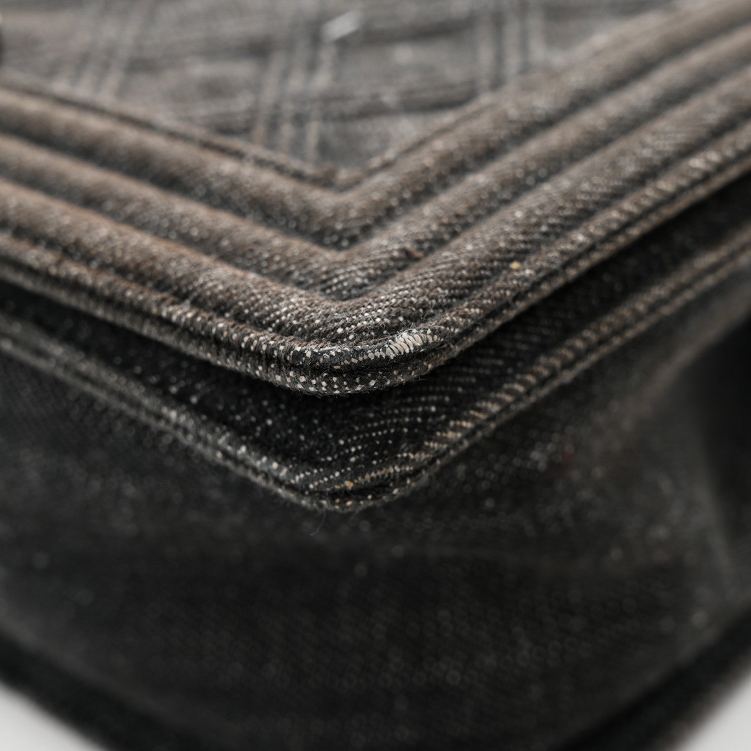 Chanel Denim Quilted Medium Boy Flap Black 11 of 13