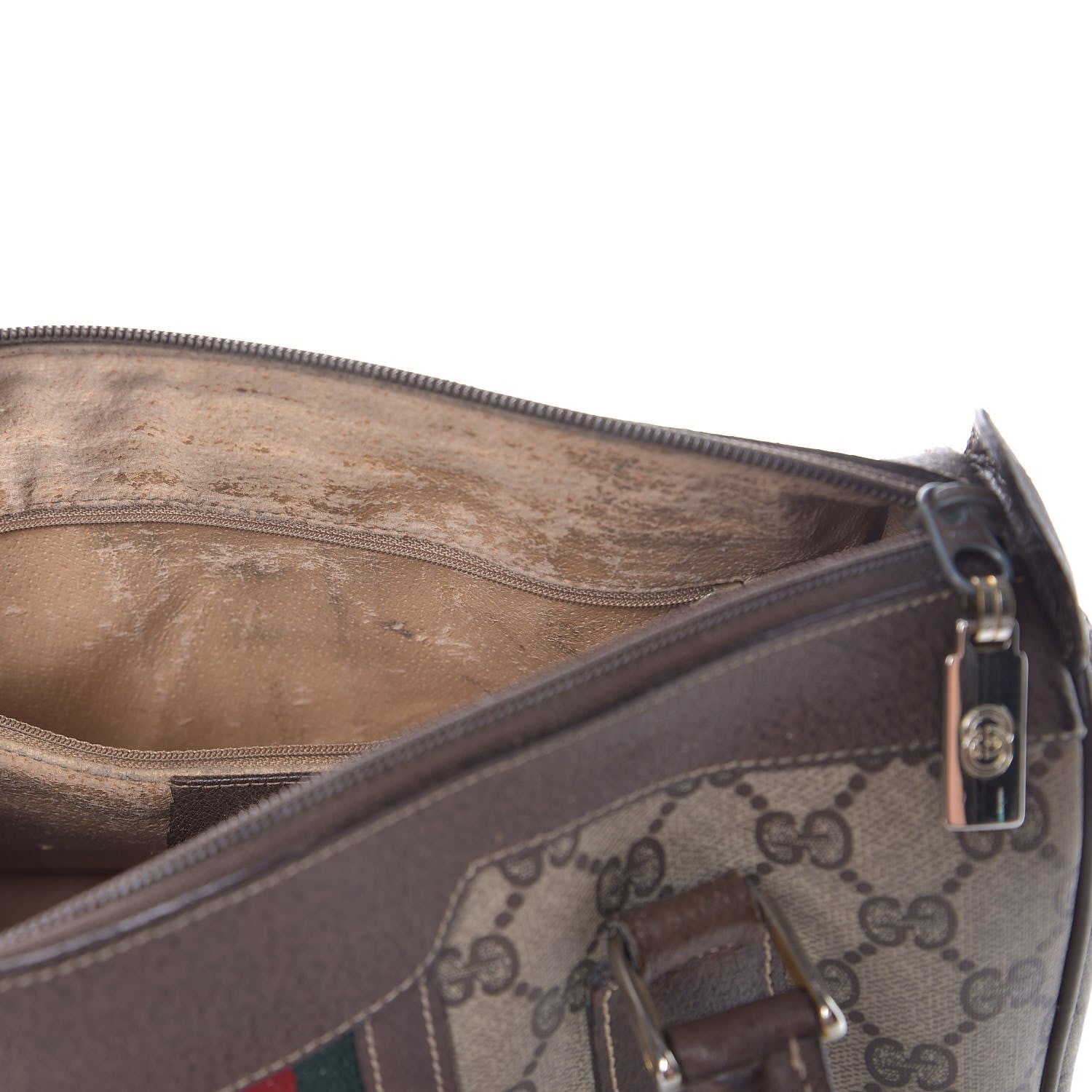 Gucci GG Plus Monogram Vintage Web Small Boston Dark Brown 8 of 25
