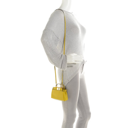 Fendi Shiny Nappa Micro Peekaboo Iconic Satchel Lime 2 of 7