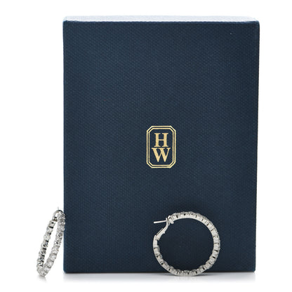 Harry Winston Platinum Diamond Inside Out Hoop Earrings 5 of 5