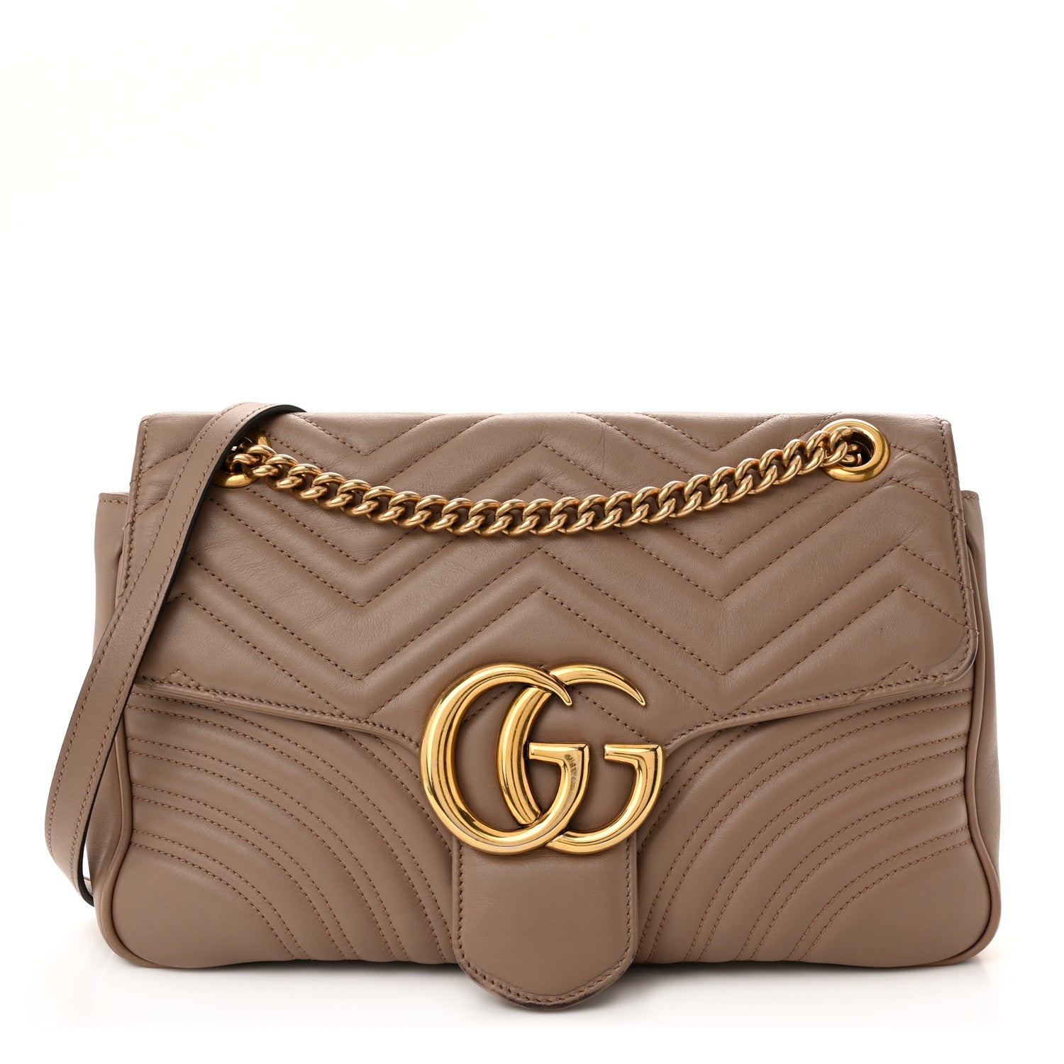 Gucci Calfskin Matelasse Medium GG Marmont Shoulder Bag Porcelain Rose 1 of 11