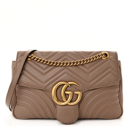 Gucci Calfskin Matelasse Medium GG Marmont Shoulder Bag Porcelain Rose 1 of 11