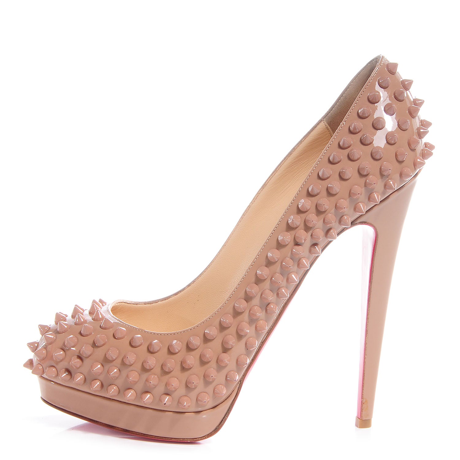Christian Louboutin Patent Alti Spikes 140 Pumps 38.5 Nude 1 of 6