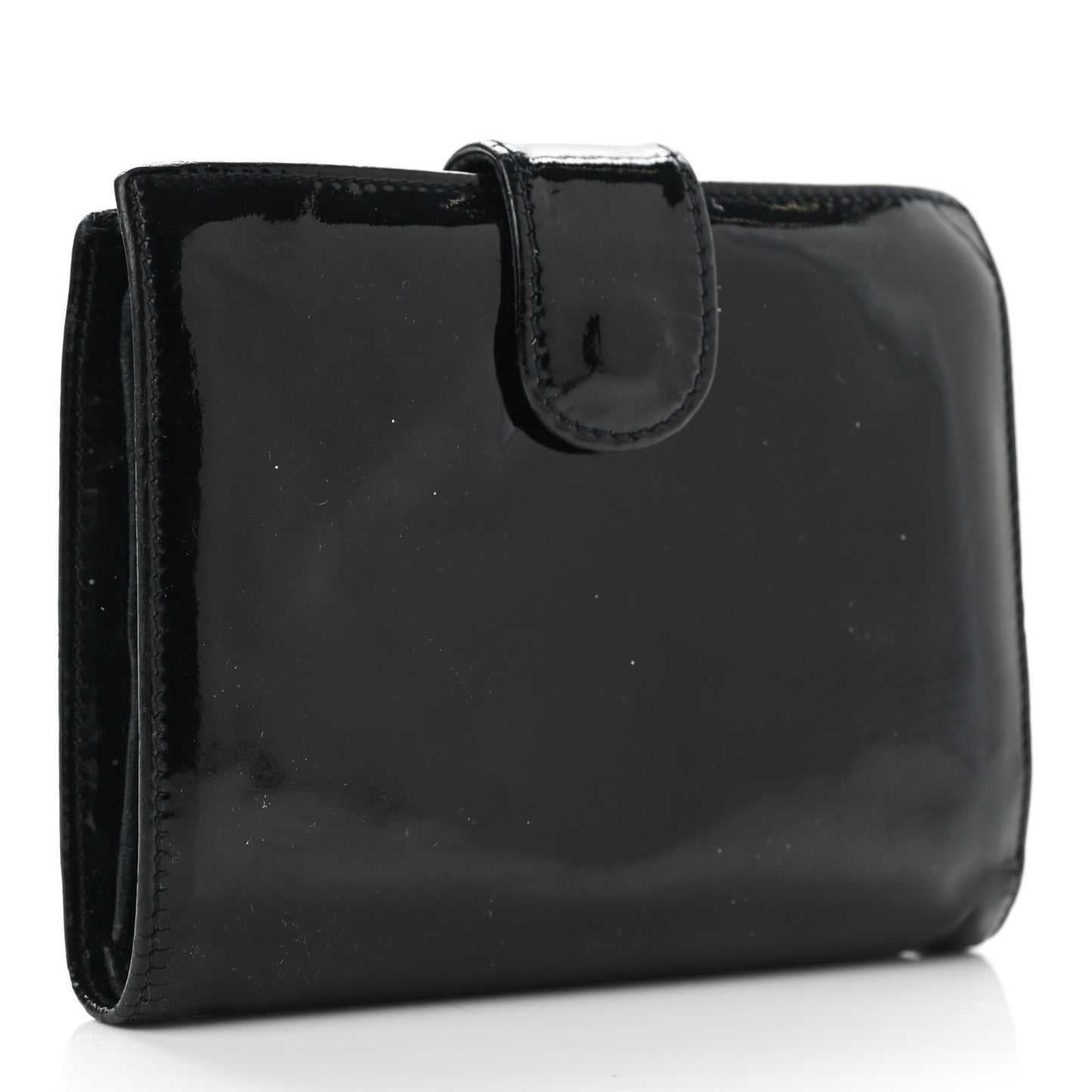Patent Timeless CC Compact French Wallet Black