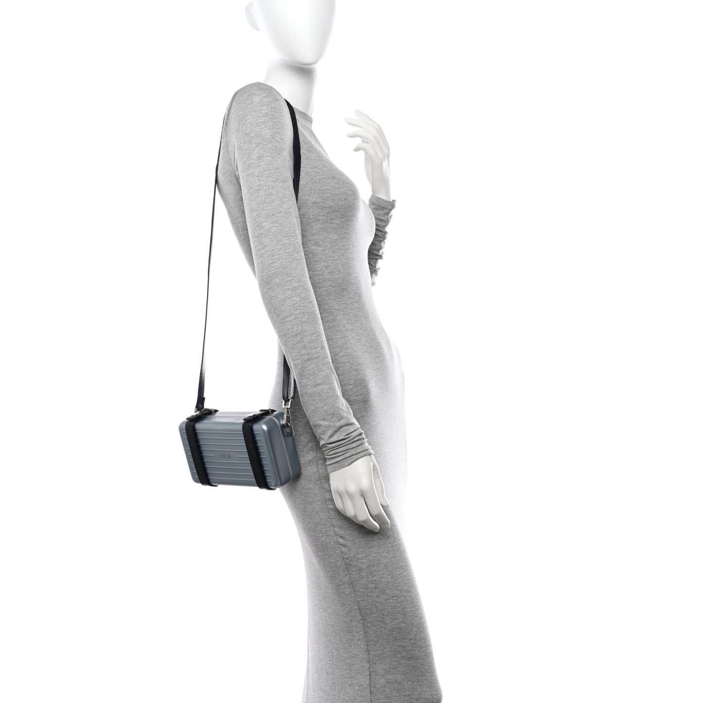 X RIMOWA Aluminum Personal Clutch On Strap Bleu