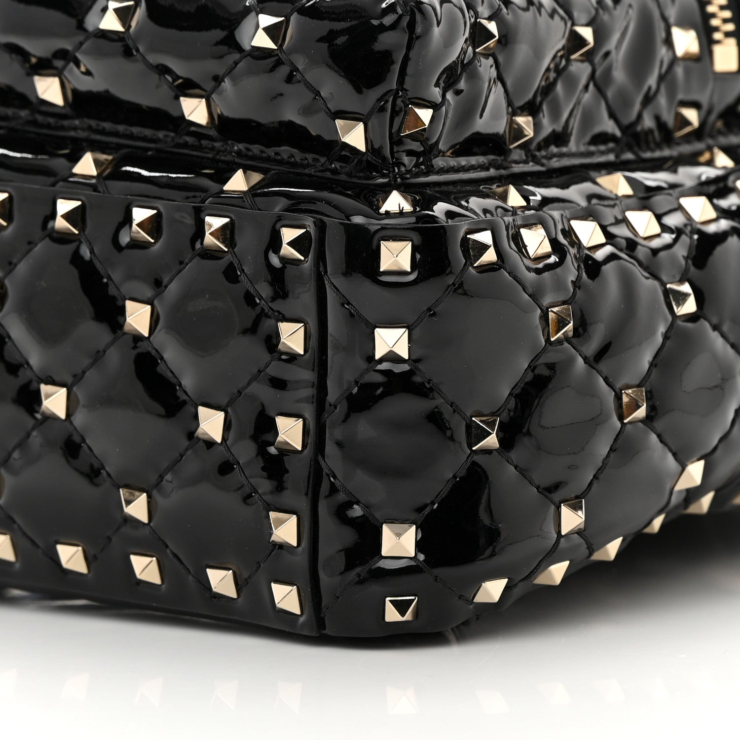 Valentino Garavani Patent Quilted Mini Rockstud Backpack Black 9 of 12