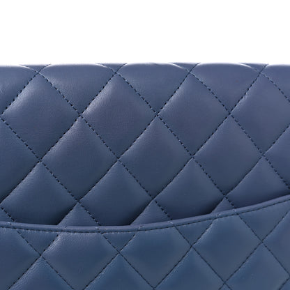 Chanel Lambskin Quilted Maxi Double Flap Blue 17 of 21