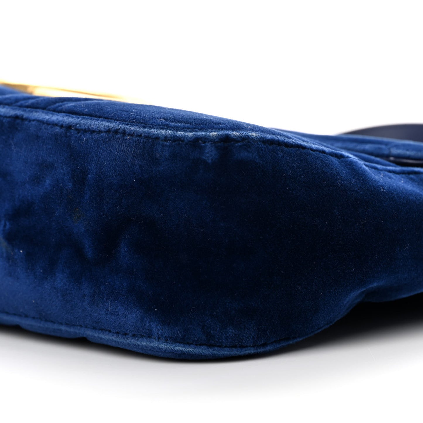 Velvet Matelasse Medium GG Marmont Shoulder Bag Cobalt Blue