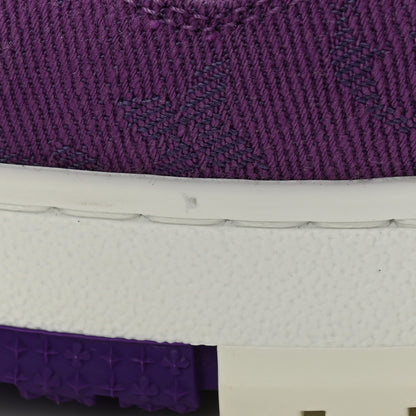 Louis Vuitton Calfskin Monogram Denim Mens LV Trainer Sneakers 9.5 Purple 10 of 10